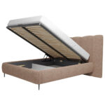 GESTOFFEERD BED 180 cm x 200 cm, hout, textiel, houtmateriaal roze thumbnail 3