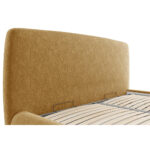 GESTOFFEERD BED 140 cm x 200 cm, hout, textiel, houtmateriaal geel thumbnail 3