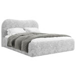 GESTOFFEERD BED 160 cm x 200 cm, hout, textiel, houtmateriaal grijs thumbnail 2