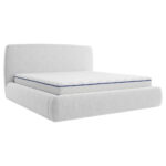 GESTOFFEERD BED 160 cm x 200 cm, hout, textiel, houtmateriaal grijs thumbnail 5