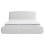 GESTOFFEERD BED 160 cm x 200 cm, hout, textiel, houtmateriaal grijs thumbnail 7