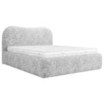 GESTOFFEERD BED 160 cm x 200 cm, hout, textiel, houtmateriaal grijs thumbnail 5
