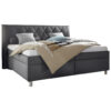 GESTOFFEERD BED 180 cm x 200 cm, textiel antraciet