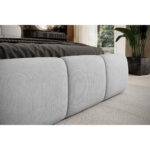GESTOFFEERD BED 180 cm x 200 cm, zilverkleurig textiel thumbnail 4
