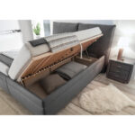 GESTOFFEERD BED 180 cm x 200 cm, donkergrijs textiel thumbnail 4