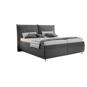 GESTOFFEERD BED 180 cm x 200 cm, donkergrijs textiel