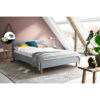 GESTOFFEERD BED 140 cm x 200 cm, textiel lichtblauw