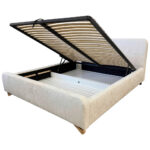 GESTOFFEERD BED 180 cm x 200 cm, hout, kunststof, textiel, houtmateriaal parel thumbnail 3