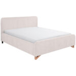 GESTOFFEERD BED 180 cm x 200 cm, hout, kunststof, textiel, houtmateriaal parel thumbnail 6