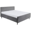 GESTOFFEERD BED 160 cm x 200 cm, textiel, houtmateriaal donkergrijs