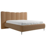GESTOFFEERD BED 160 cm x 200 cm, hout, textiel, houten materiaal, terracotta thumbnail 6