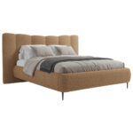 GESTOFFEERD BED 180 cm x 200 cm, hout, textiel, houten materiaal, terracotta thumbnail 2