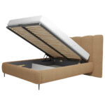 GESTOFFEERD BED 180 cm x 200 cm, hout, textiel, houten materiaal, terracotta thumbnail 3