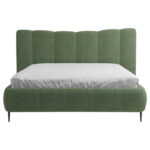 GESTOFFEERD BED 160 cm x 200 cm, hout, textiel, houtmateriaal groen thumbnail 3