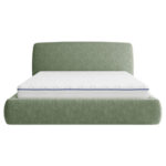 GESTOFFEERD BED 160 cm x 200 cm, hout, textiel, houtmateriaal groen thumbnail 7