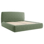 GESTOFFEERD BED 140 cm x 200 cm, hout, textiel, houtmateriaal groen thumbnail 6