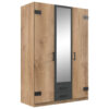 KAST MET KLASSIEKE DEUREN, grafietkleur, eiken plank