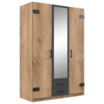 KAST MET KLASSIEKE DEUREN, grafietkleur, eiken plank thumbnail 1