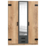 KAST MET KLASSIEKE DEUREN, grafietkleur, eiken plank thumbnail 3