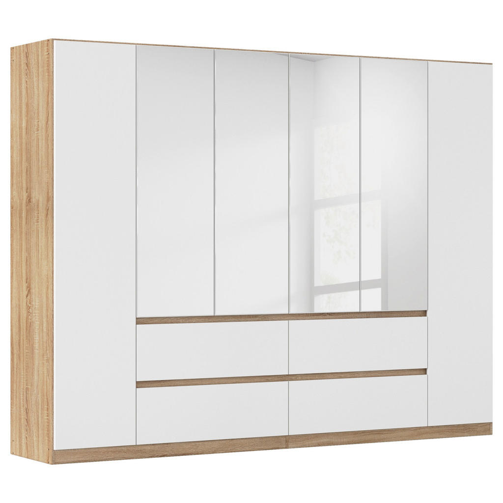 KAST MET KLASSIEKE DEUREN, wit, eikenkleur