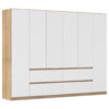 KAST MET KLASSIEKE DEUREN, wit, eikenkleur