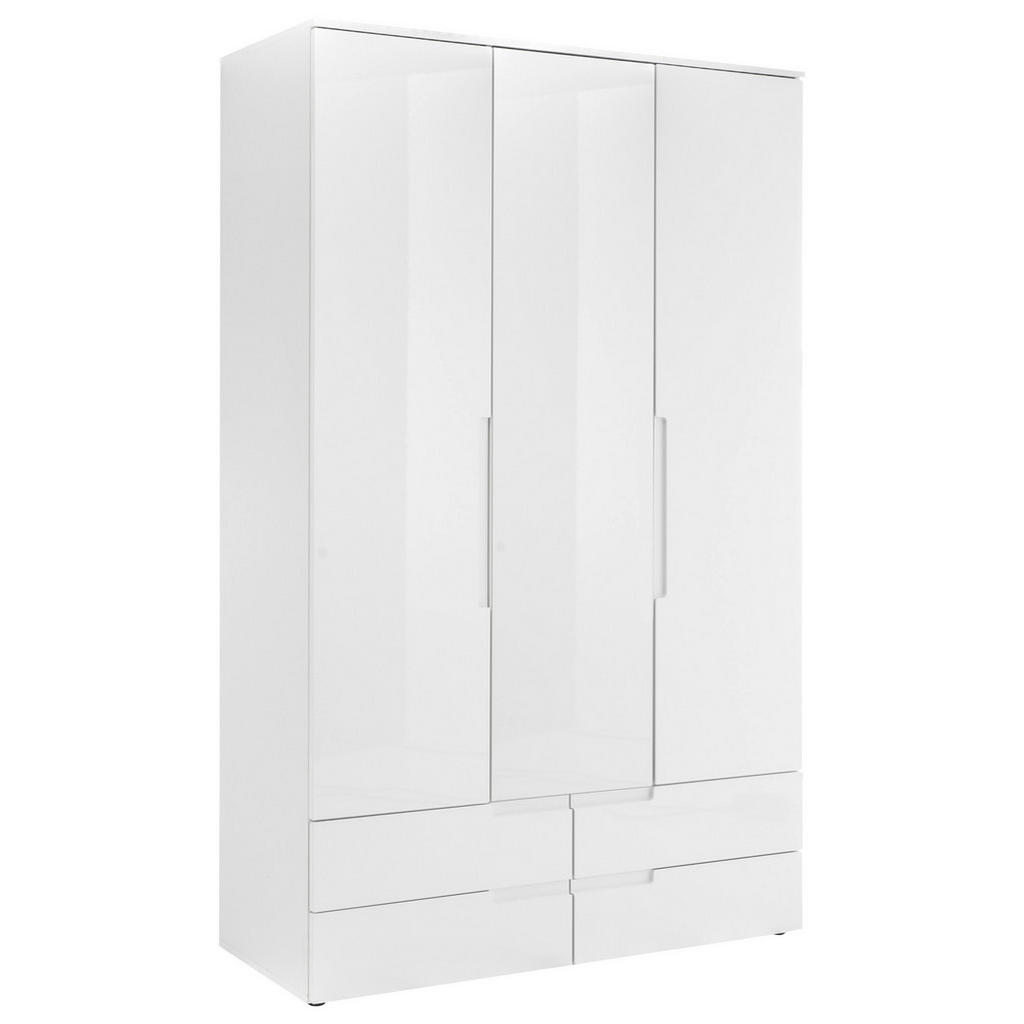 KAST MET KLASSIEKE DEUREN, wit, hoogglans