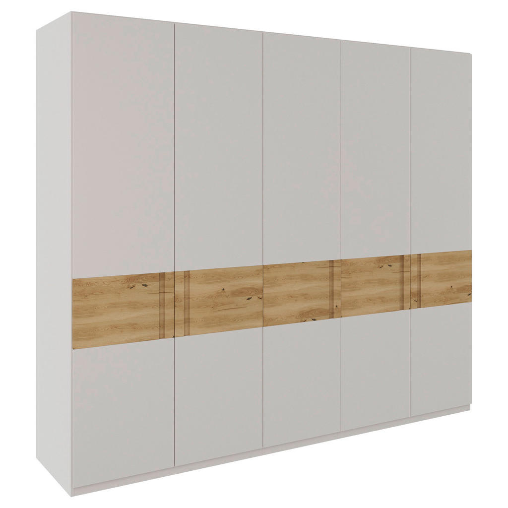 KAST MET KLASSIEKE DEUREN, massief eiken, eikenkleur, lichtgrijs