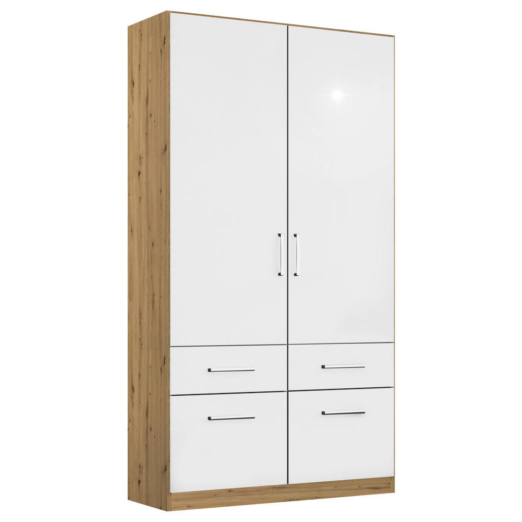 KAST MET KLASSIEKE DEUREN, ambachtelijk eiken, wit, hoogglans