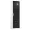 KAST MET KLASSIEKE DEUREN, grijs, wit