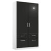 KAST MET KLASSIEKE DEUREN, grijs, wit