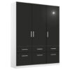 KAST MET KLASSIEKE DEUREN, grijs, wit