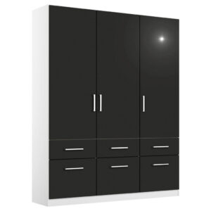 KAST MET KLASSIEKE DEUREN, grijs, wit