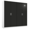 KAST MET KLASSIEKE DEUREN, grijs, wit