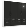 KAST MET KLASSIEKE DEUREN, grijs, wit