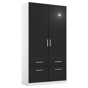 KAST MET KLASSIEKE DEUREN, grijs, wit