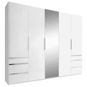 KAST MET KLASSIEKE DEUREN, zilverkleur, wit