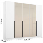 KAST MET KLASSIEKE DEUREN, wit, champagnekleur thumbnail 3
