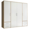 KAST MET KLASSIEKE DEUREN, wit, sonoma eiken