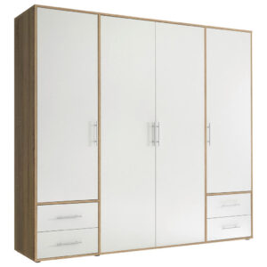 KAST MET KLASSIEKE DEUREN, wit, sonoma eiken