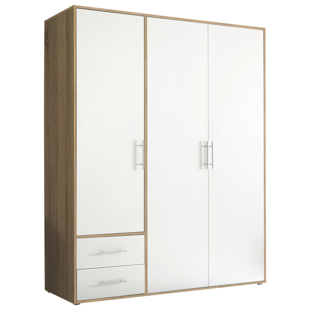 KAST MET KLASSIEKE DEUREN, wit, sonoma eiken