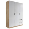 KAST MET KLASSIEKE DEUREN, wit, sonoma eiken