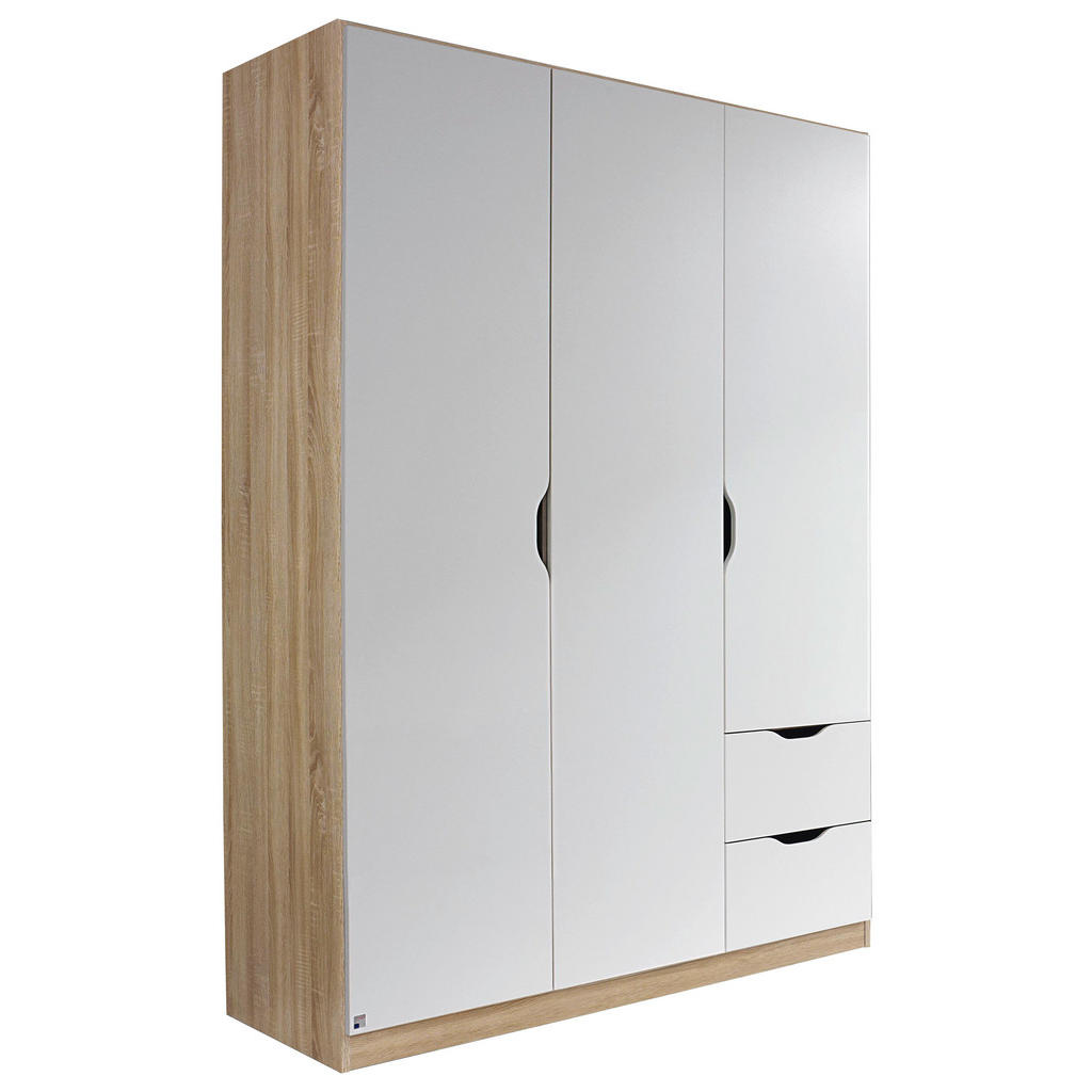 KAST MET KLASSIEKE DEUREN, wit, sonoma eiken