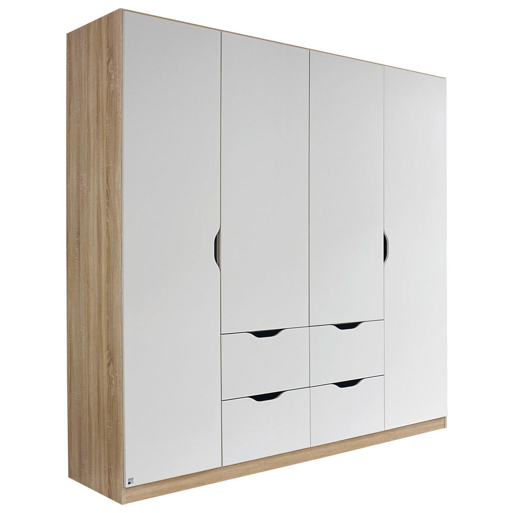 KAST MET KLASSIEKE DEUREN, wit, sonoma eiken