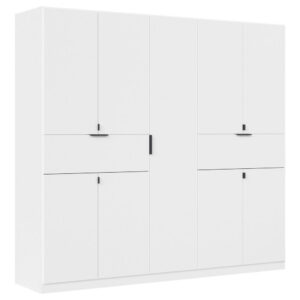 KAST MET KLASSIEKE DEUREN, wit