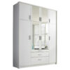 KAST MET KLASSIEKE DEUREN, transparant, wit