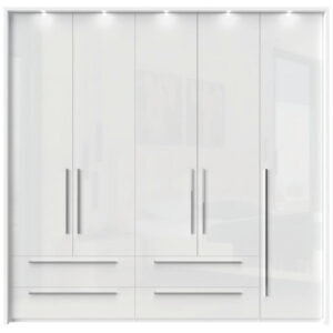 KAST MET KLASSIEKE DEUREN, wit, wit, hoogglans