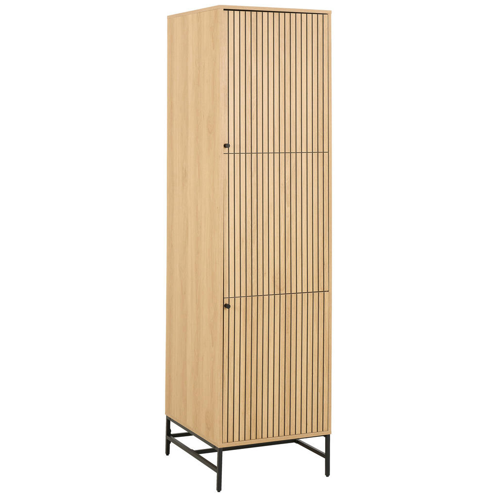 KAST MET KLASSIEKE DEUREN, gefineerd eiken, natuurlijke kleur, zwart
