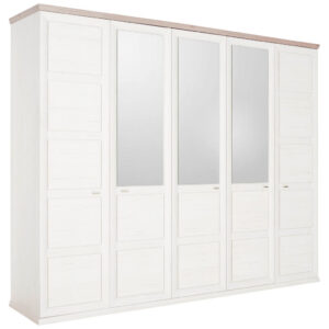 KAST MET KLASSIEKE DEUREN, grijs, wit