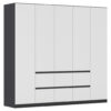 KAST MET KLASSIEKE DEUREN, grijs, wit