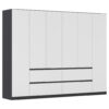 KAST MET KLASSIEKE DEUREN, grijs, wit
